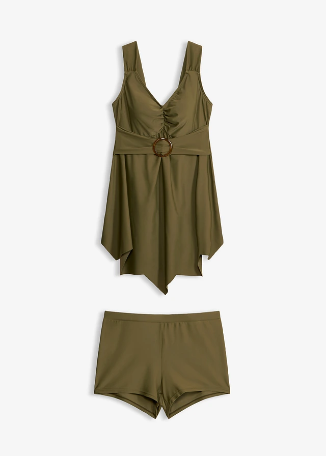 Lange tankini met brede schouderbandjes (2-dlg. set)