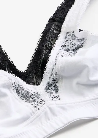 Minimizer podprsenka bez kostíc, s bio bavlnou (2 ks) • čierna-biela • obchod bonprix