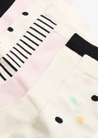Sokken met biologisch katoen (set van 7), Kleur: beige+zwart+lichtroze