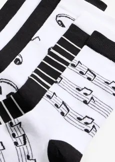 Lot de 6 paires de chaussettes • noir-blanc motif • Boutique bonprix