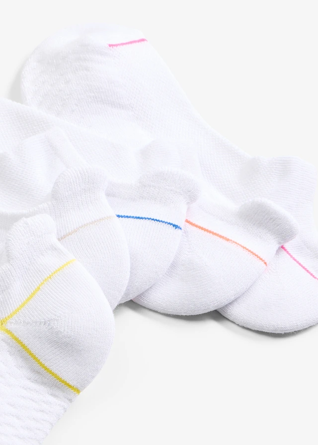 Lot de 5 paires de chaussettes de sport, Couleur: blanc/multicolore