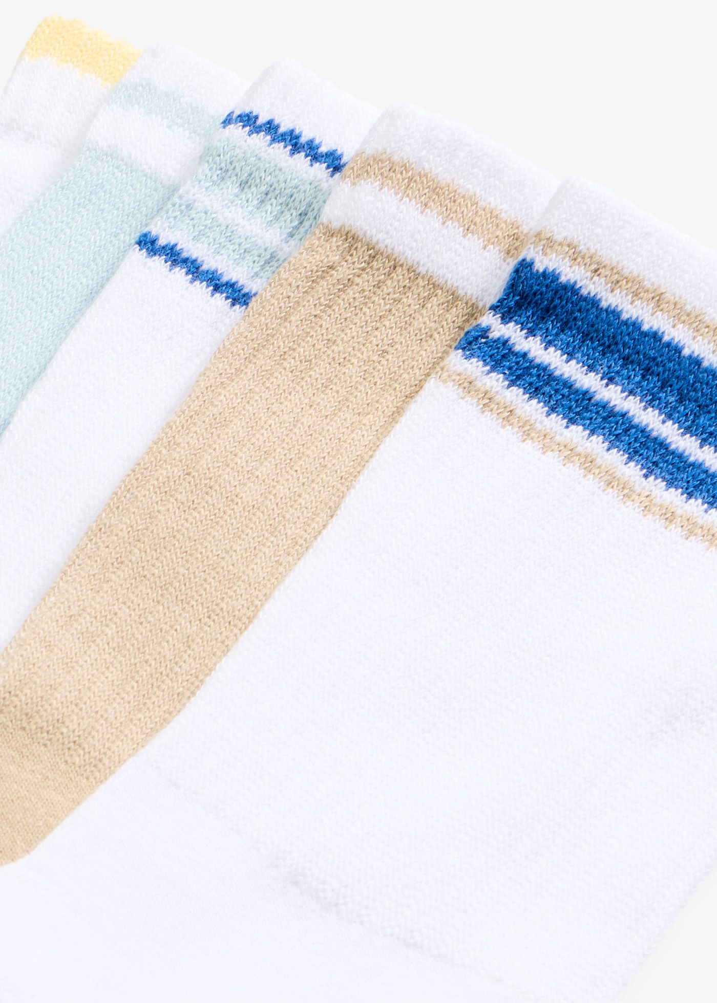 Tennissokken met biologisch katoen (5 paar) • wit+poederblauw+lichtsand • bonprix online shop