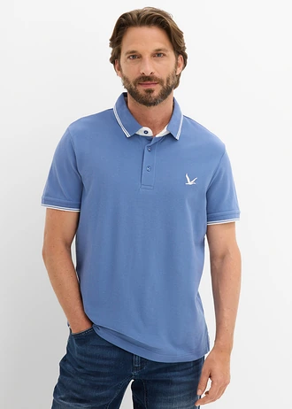 Lot de 2 polos 100% coton, Couleur: bleu foncé + bleu jean