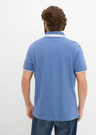 Lot de 2 polos 100% coton, Couleur: bleu foncé + bleu jean