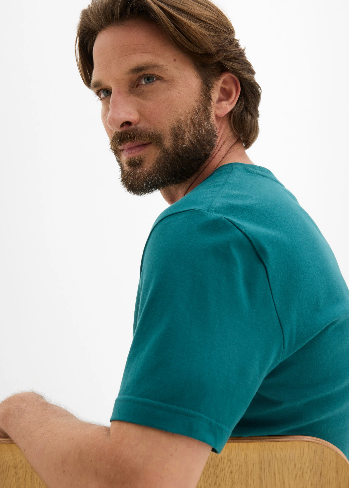 Tricou din bumbac 100% • petrol, cu imprimeu • magazin bonprix