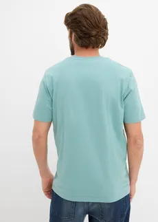 Tricou din bumbac organic 100% • albastru mineral, cu imprimeu • magazin bonprix