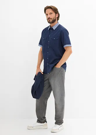 Overhemd met korte mouwen in 2-in-1-look • donkerblauw • bonprix online shop
