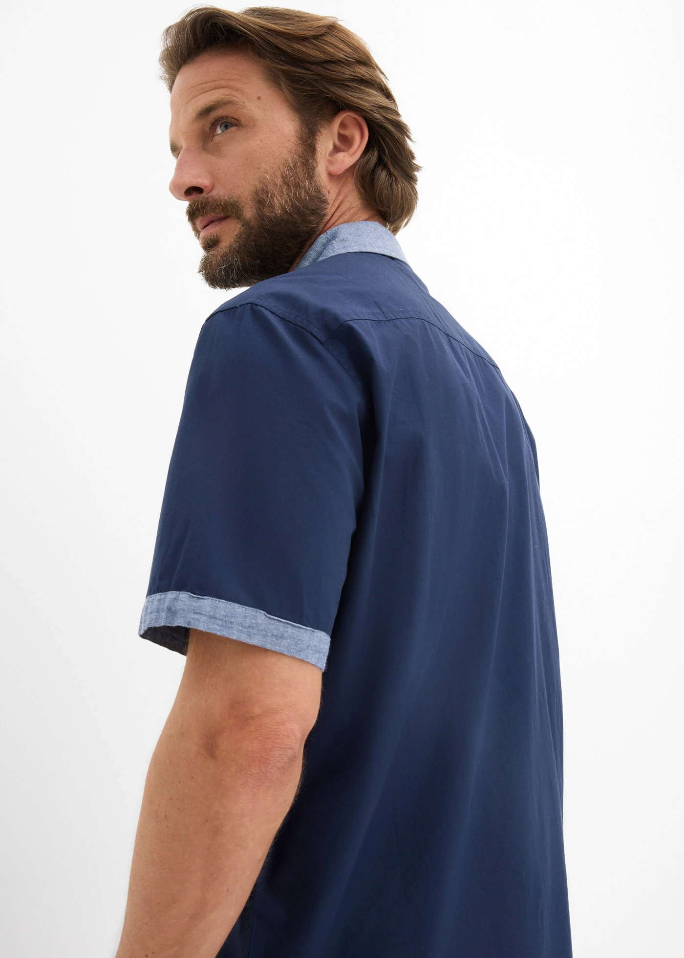 Overhemd met korte mouwen in 2-in-1-look • donkerblauw • bonprix online shop