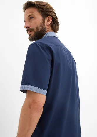 Overhemd met korte mouwen in 2-in-1-look • donkerblauw • bonprix online shop
