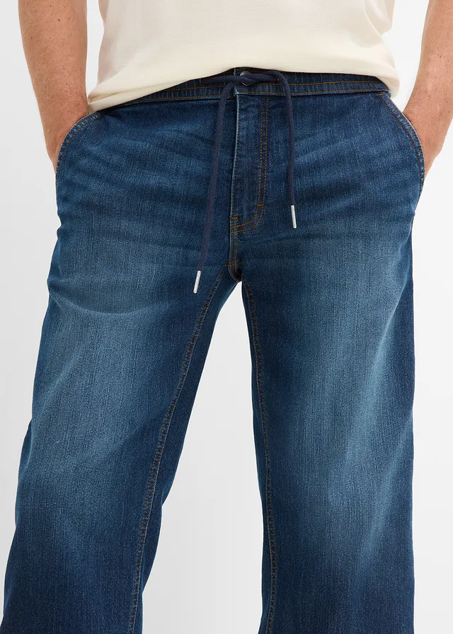 Vékony 3/4-es belebújós farmer, Regular Fit • sötétkék denim • bonprix áruház