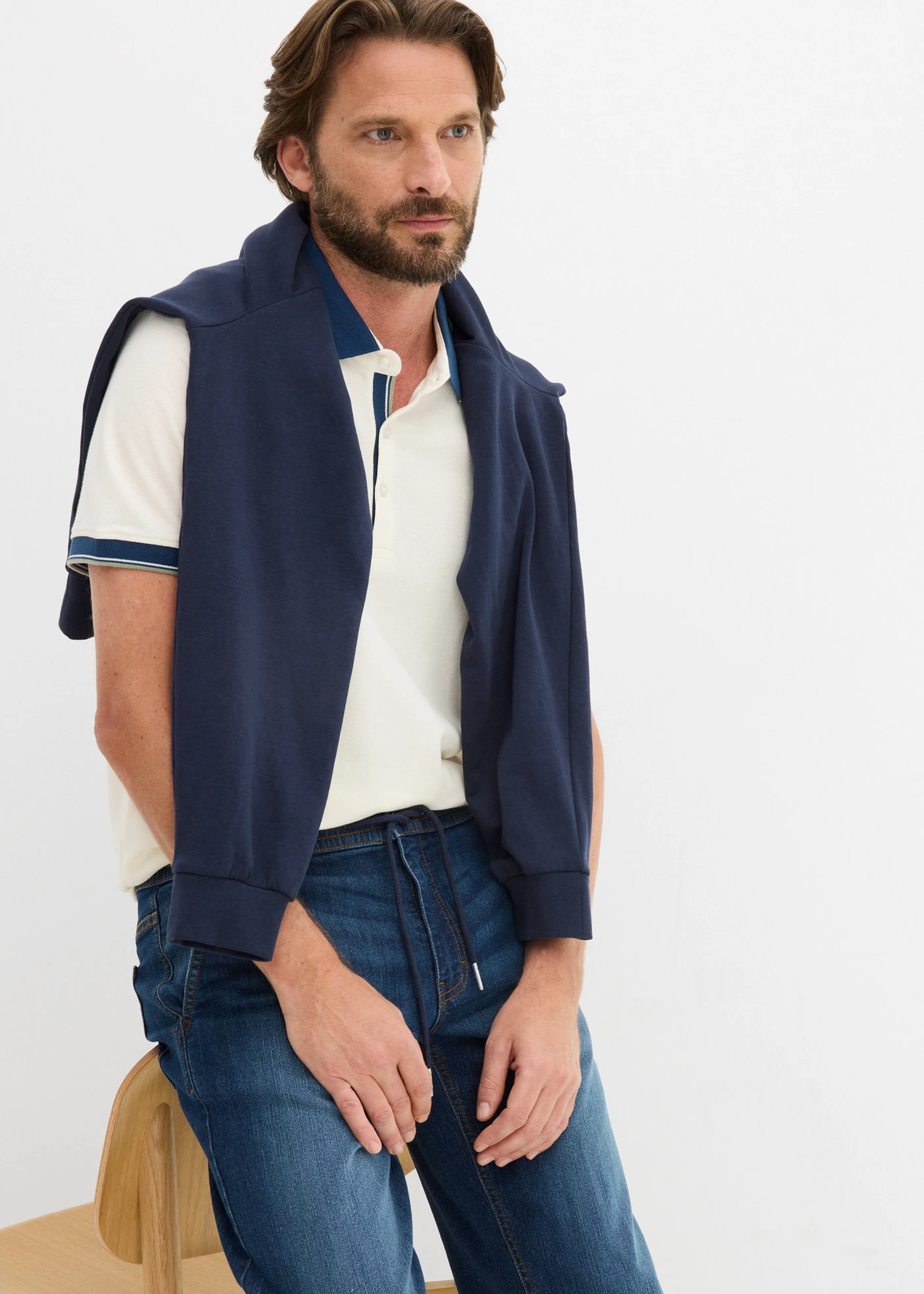 Jean 3/4 léger et extensible, regular • bleu foncé denim • Boutique bonprix