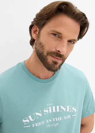 Tričko • minerálově modrá s potiskem • bonprix obchod