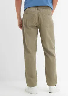 Regular fit twill broek van katoen, straight • lichtolijfgroen • bonprix online shop