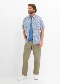 Pantaloni twill din bumbac 100%, regular fit, straight • oliv deschis • magazin bonprix