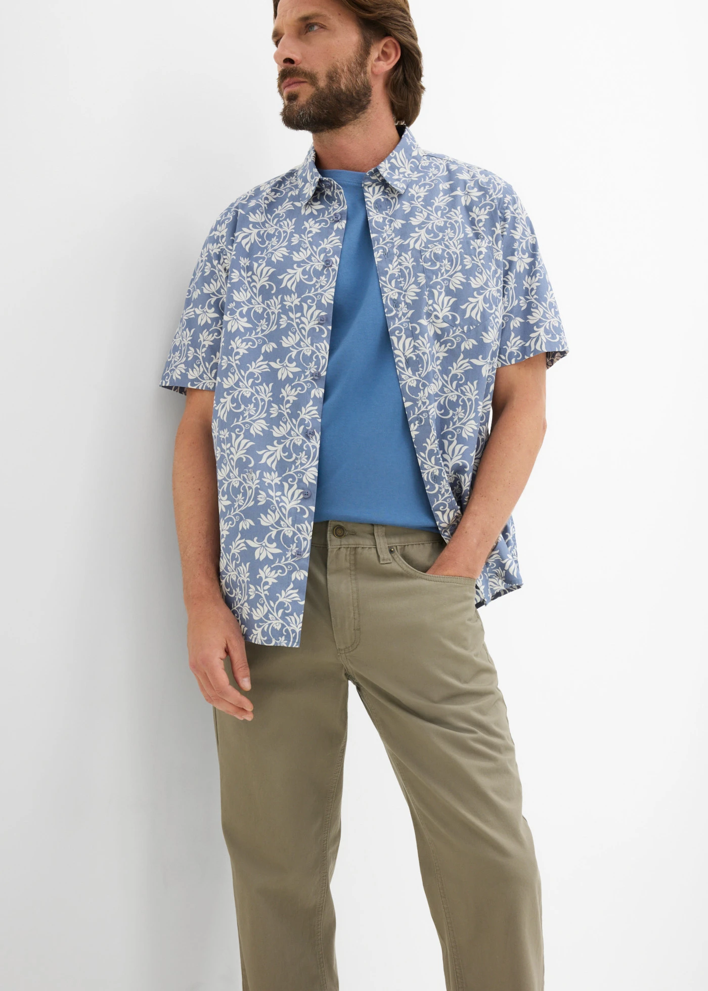 Keprové kalhoty z čisté bavlny Regular Fit, Straight • světle olivová • bonprix obchod