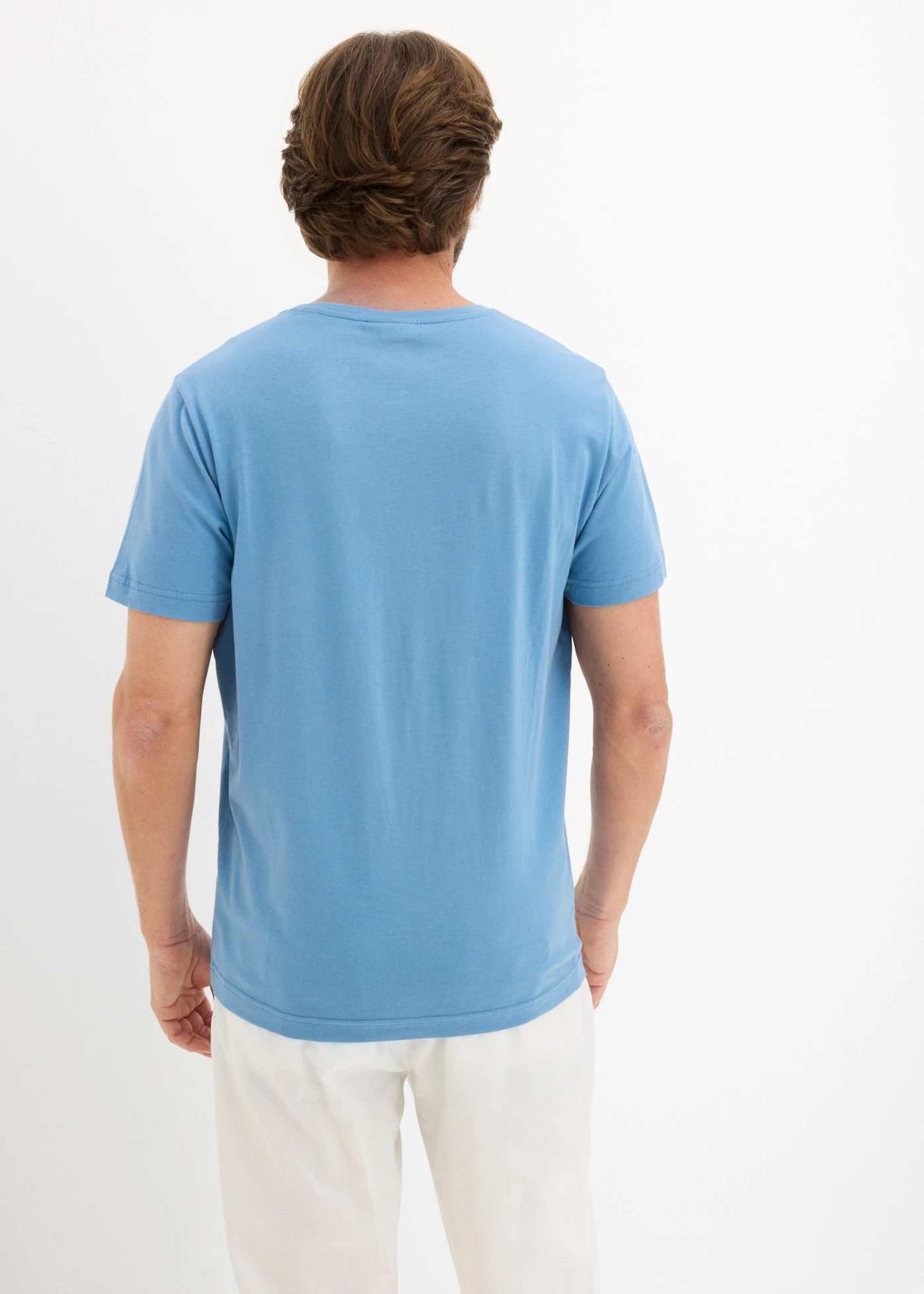 T-shirt (set van 5) • mat blauw+jeansblauw+lichtindigo+donkerblauw+grijs gemêleerd • bonprix online shop