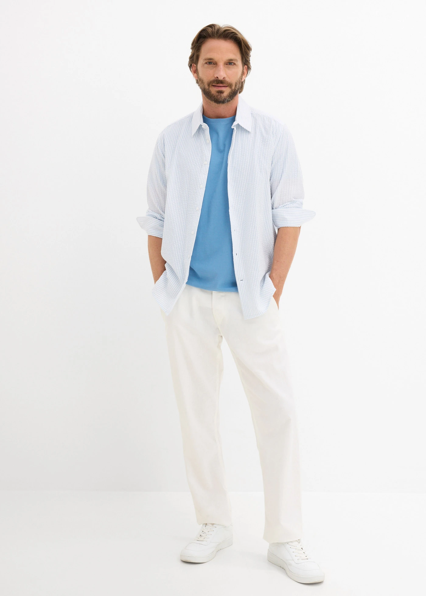 Tričko (5 ks v balení) • matně modrá + džínově modrá + světlá indigo + tmavě modrá + šedý melír • bonprix obchod