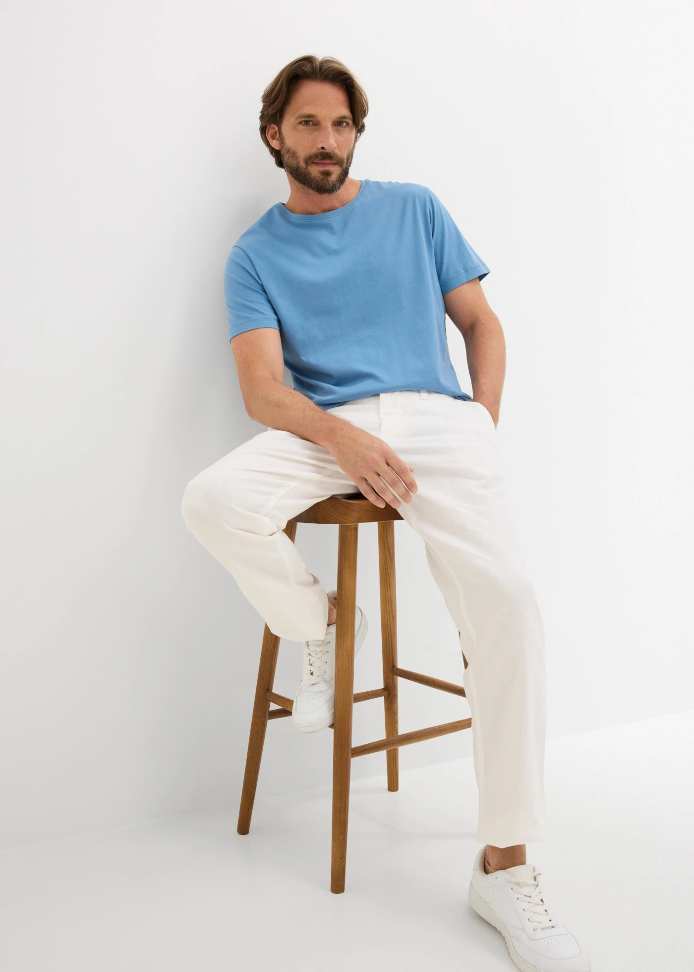 T-shirt (set van 5) • mat blauw+jeansblauw+lichtindigo+donkerblauw+grijs gemêleerd • bonprix online shop