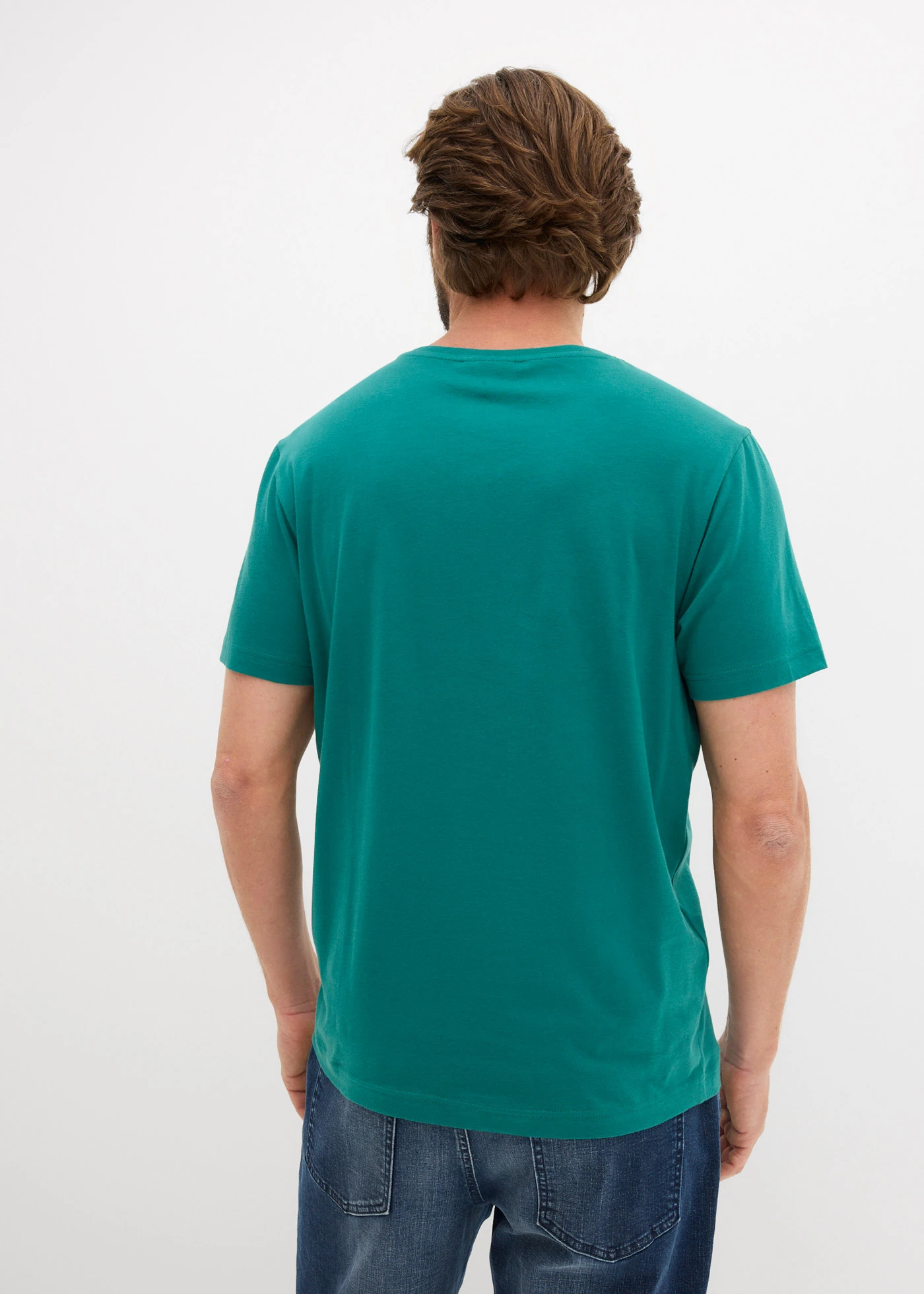 T-shirt met V-hals (set van 3) • petrol+grijsgroen+donkerblauw • bonprix online shop