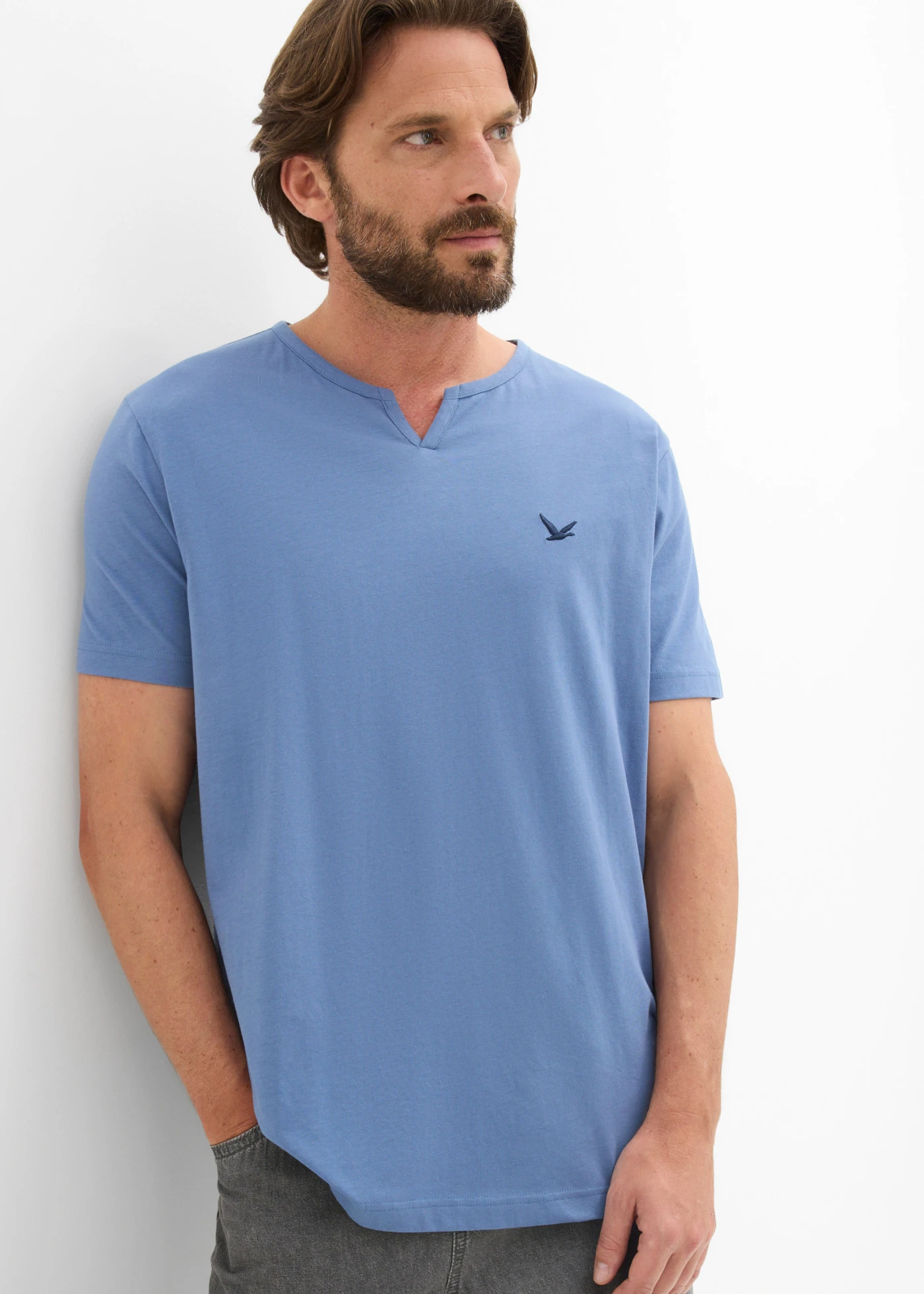 Lot de 2 T-shirts • bleu foncé+bleu jean • Boutique bonprix