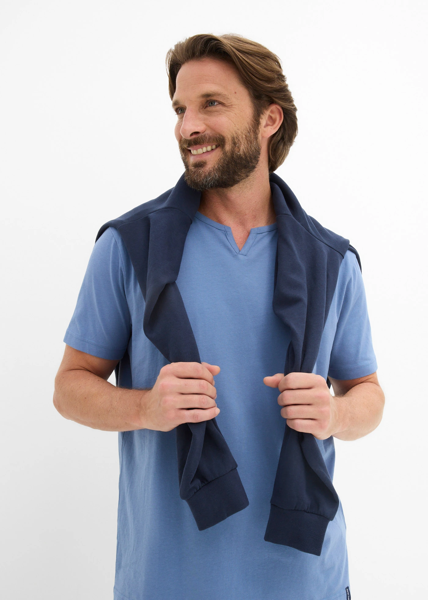 Tričko (2 ks v balení) • tmavě modrá + džínově modrá • bonprix obchod