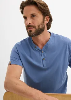 Bluză henley din bumbac 100% (set/ 2 buc.) • albastru jeans+bleumarin • magazin bonprix