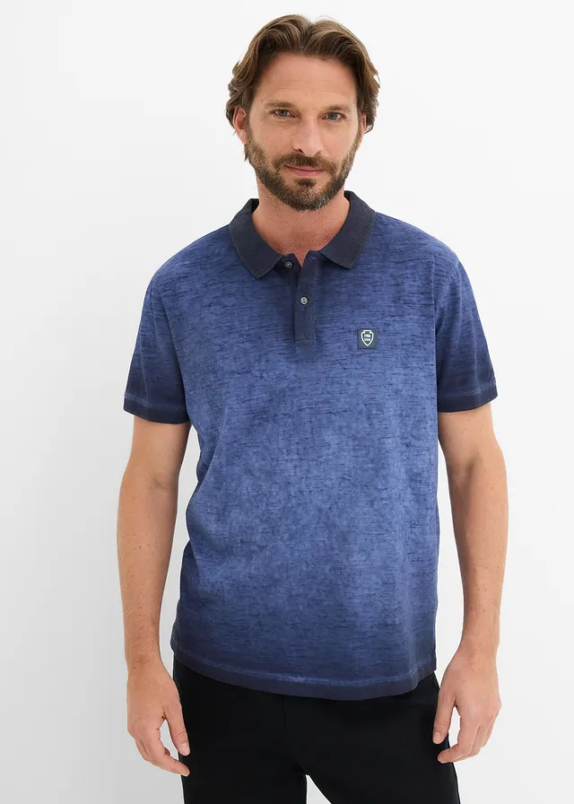 Polo aspect délavé, Couleur: indigo used