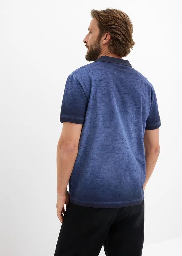 Polo aspect délavé, Couleur: indigo used