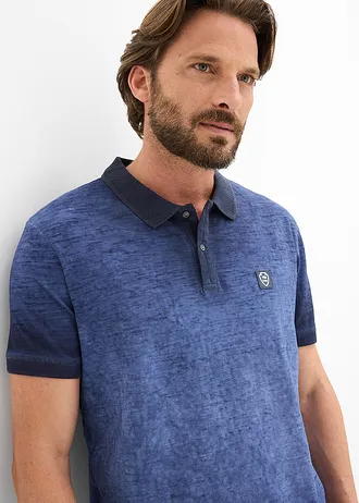 Bluză polo cu aspect prespălat • indigo uzat • magazin bonprix