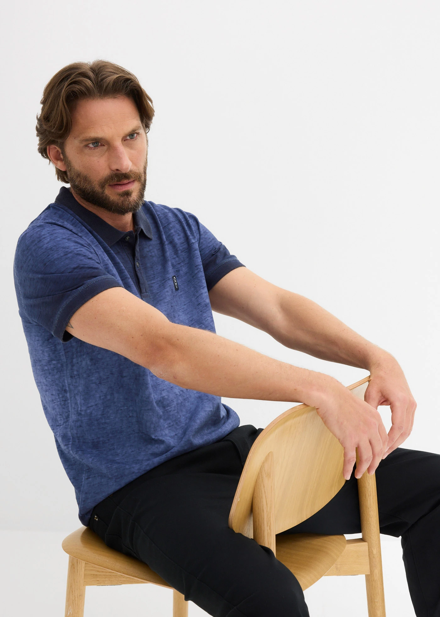 Polo aspect délavé • indigo used • Boutique bonprix