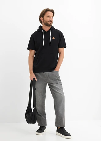 Bluza z kapturem, krótki rękaw, kolor: czarny