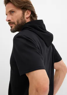 Bluza z kapturem, krótki rękaw • czarny • sklep bonprix