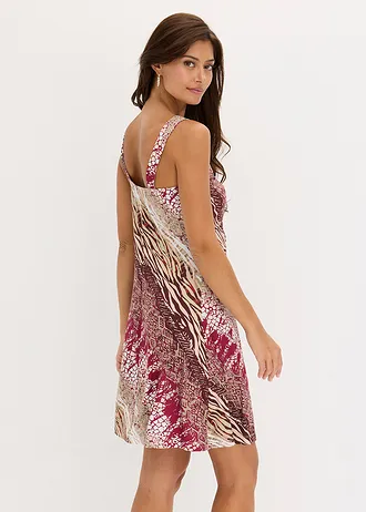 Jersey jurk in A-lijn • bessenrood • bonprix online shop