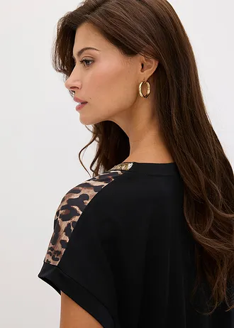 Shirt met pailletten • zwart • bonprix online shop