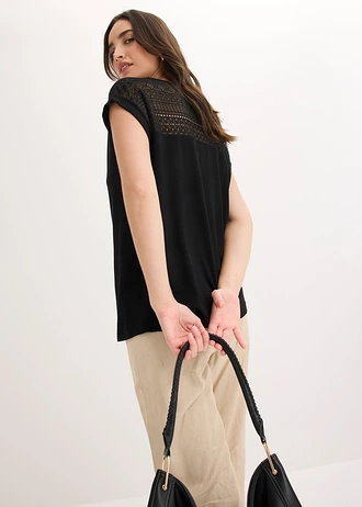 Shirt in een zachte viscosemix • zwart • bonprix online shop