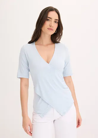 Shirt in een zachte viscosemix • poederblauw • bonprix online shop