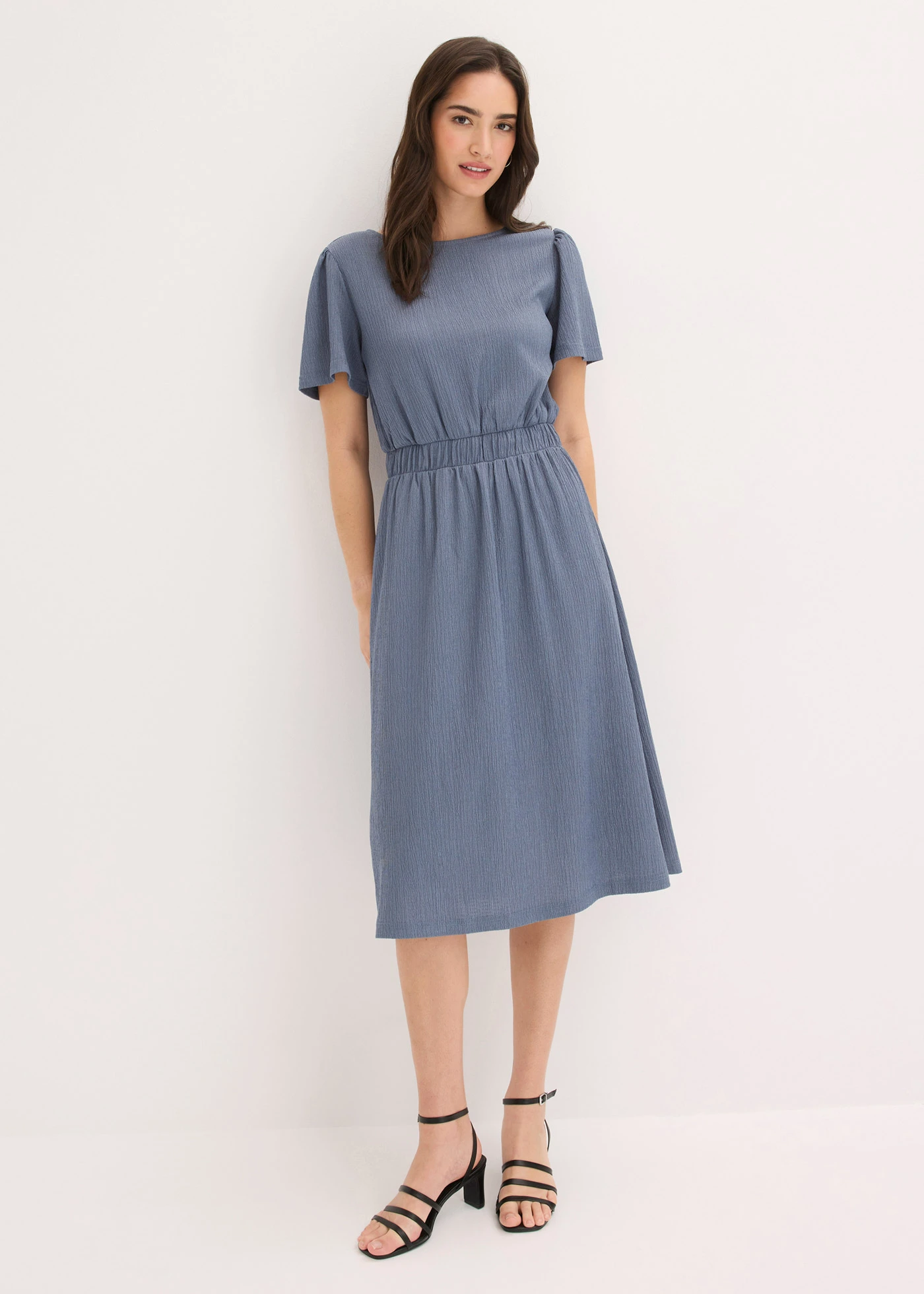 Robe évasée en jersey • bleu fumé • Boutique bonprix