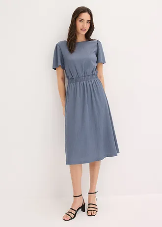 Robe évasée en jersey • bleu fumé • Boutique bonprix