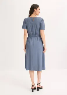 Uitlopende jersey jurk • rookblauw • bonprix online shop