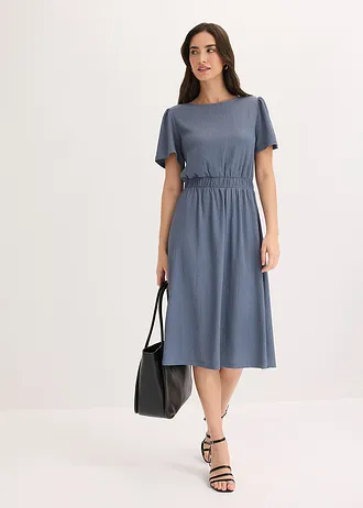 Robe évasée en jersey • bleu fumé • Boutique bonprix