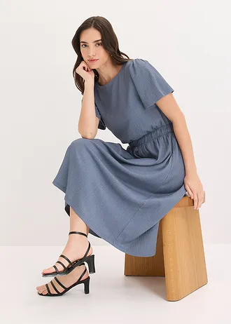 Robe évasée en jersey • bleu fumé • Boutique bonprix