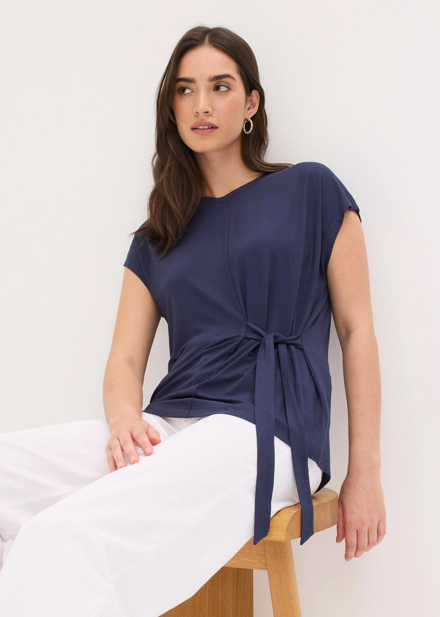 Shirt in een zachte viscosemix • donkerblauw • bonprix online shop