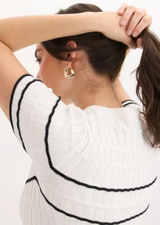 Pull à manches courtes • écru/noir rayé • Boutique bonprix