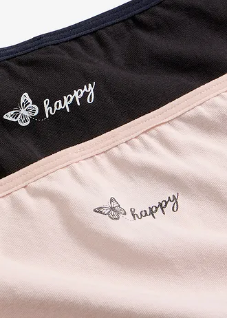 Figi maxi panty z miękkiej bawełny (4 pary) • czarny+kremowy jasnoróżowy • sklep bonprix