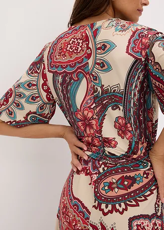 Midi šaty, so zavinovacím efketom • svetlopiesková paisley • obchod bonprix