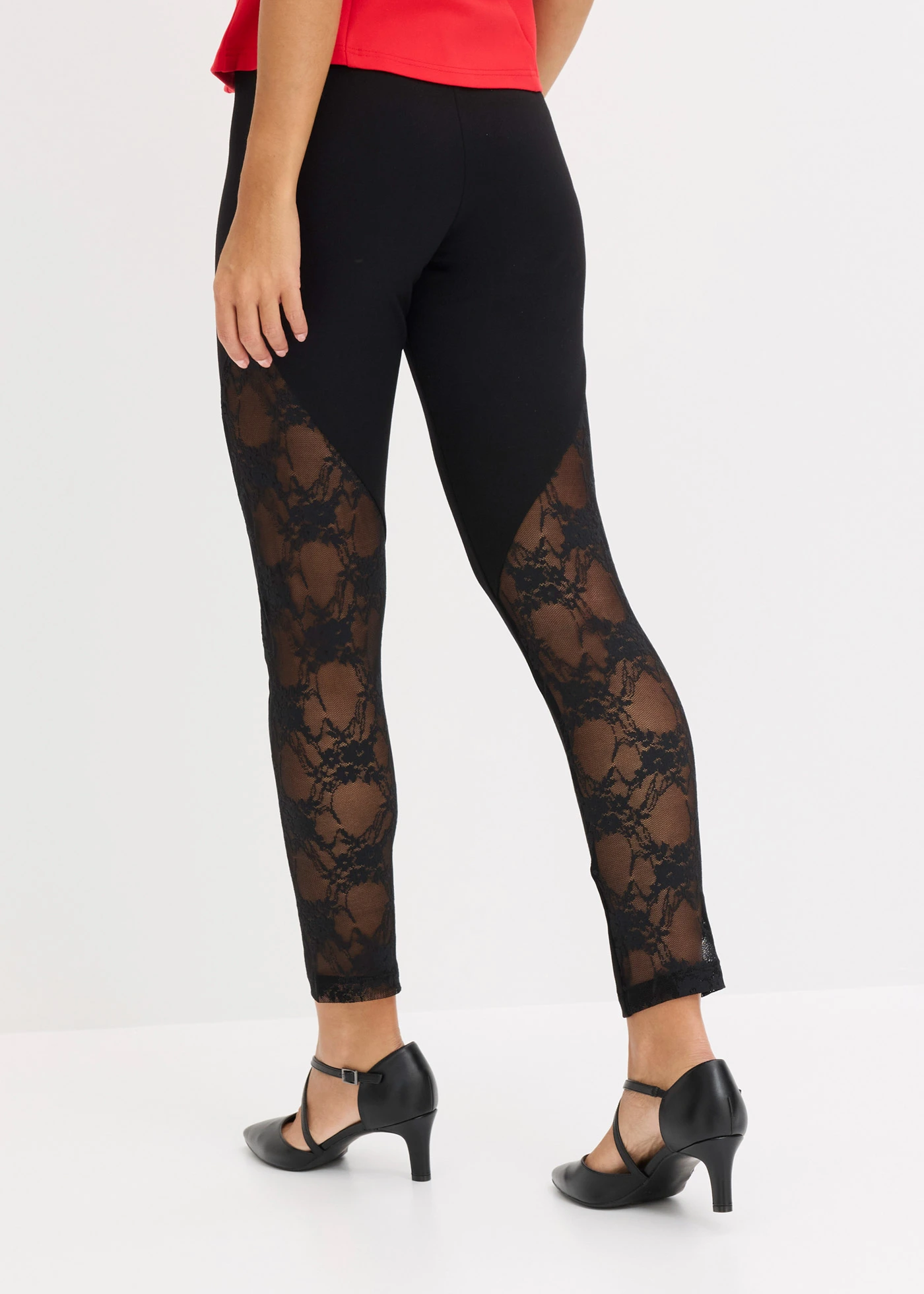 Legging met kant • zwart • bonprix online shop