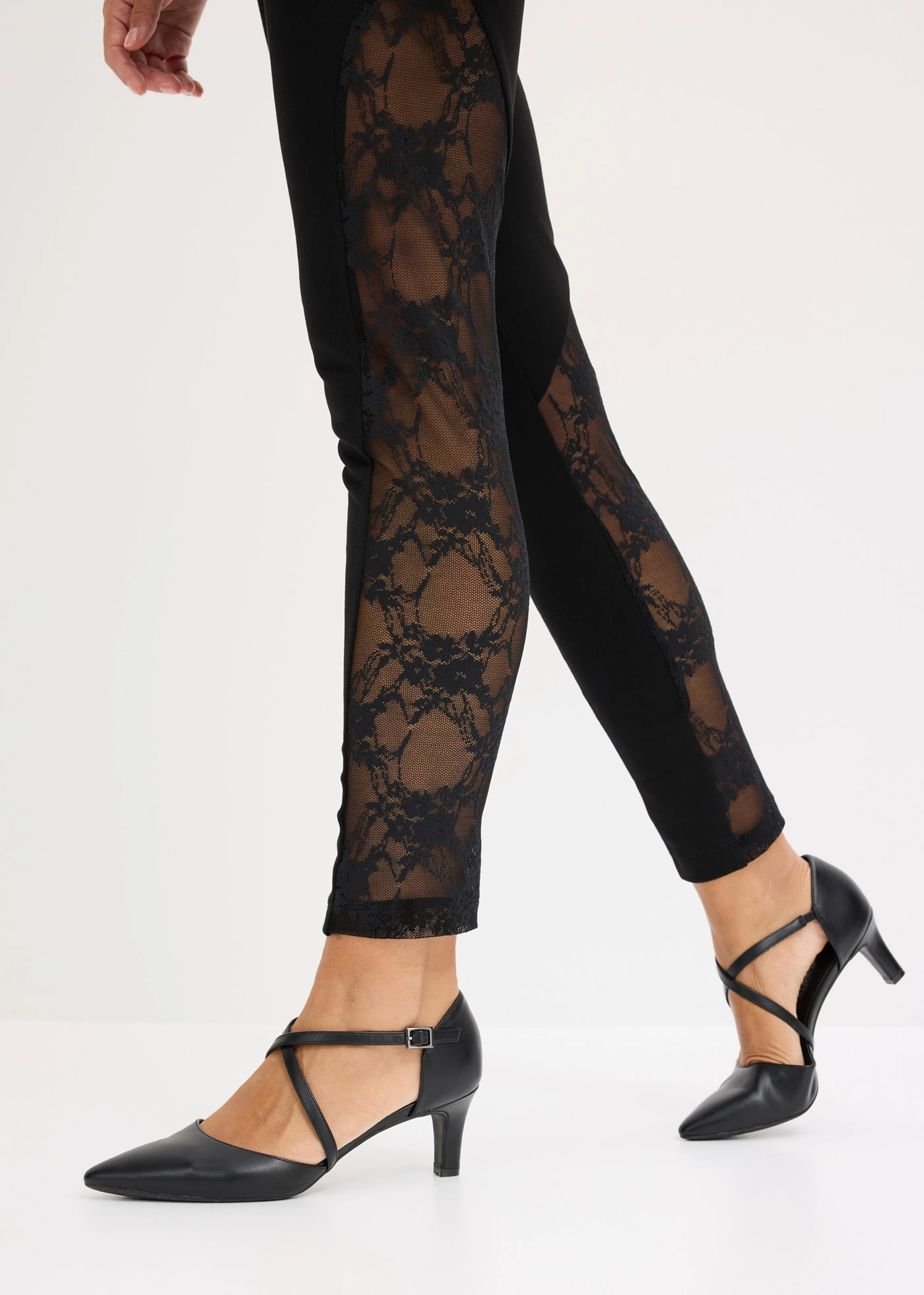 Legging met kant • zwart • bonprix online shop