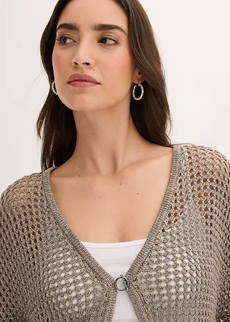 Ajour vest • taupe • bonprix online shop