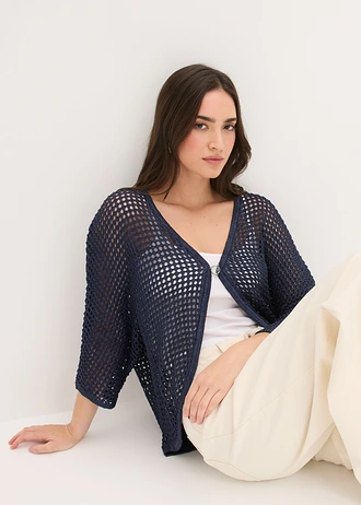 Ažúrový pletený sveter • tmavomodrá • obchod bonprix