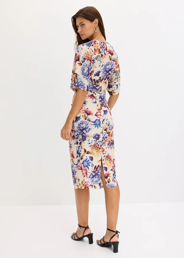 Robe midi twistée devant • sable clair imprimé • product-page.page-title-suffix
